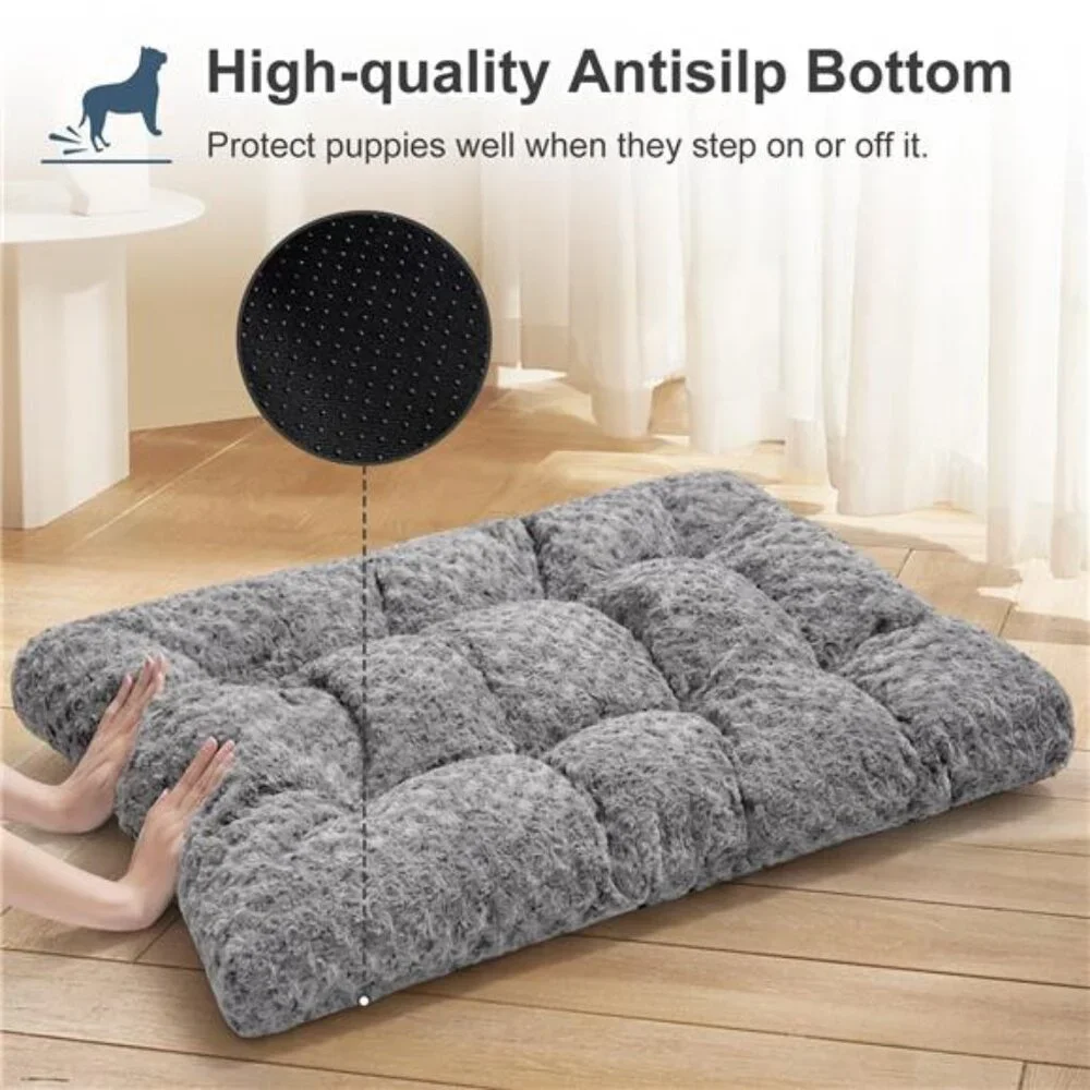 Large Dog Bed, Luxury Rose Velvet Pet Mattress, Washable Dog Mattress 36x23 in